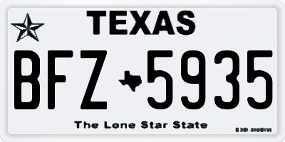 TX license plate BFZ5935