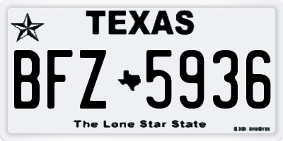 TX license plate BFZ5936