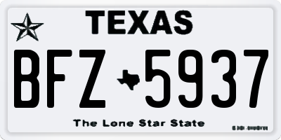 TX license plate BFZ5937