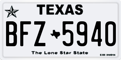 TX license plate BFZ5940