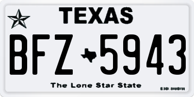 TX license plate BFZ5943
