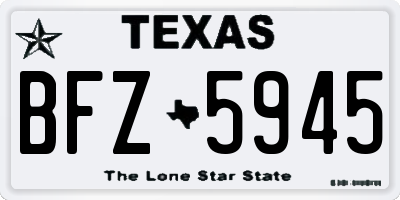 TX license plate BFZ5945