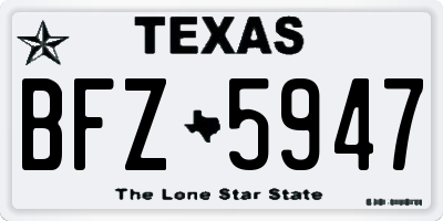 TX license plate BFZ5947