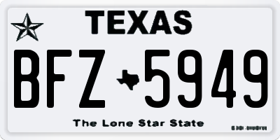 TX license plate BFZ5949