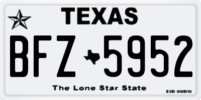 TX license plate BFZ5952