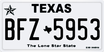 TX license plate BFZ5953