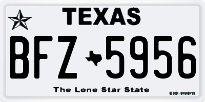 TX license plate BFZ5956