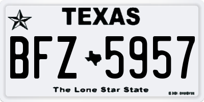 TX license plate BFZ5957