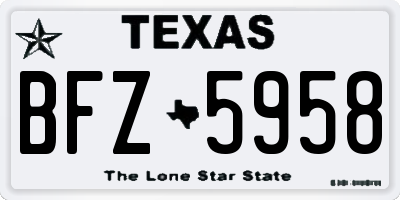 TX license plate BFZ5958