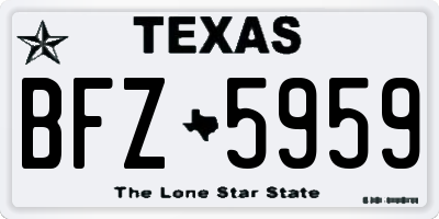 TX license plate BFZ5959