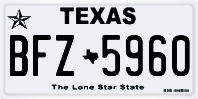 TX license plate BFZ5960