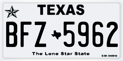 TX license plate BFZ5962