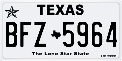 TX license plate BFZ5964
