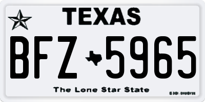 TX license plate BFZ5965