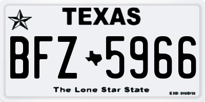 TX license plate BFZ5966
