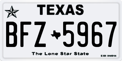 TX license plate BFZ5967