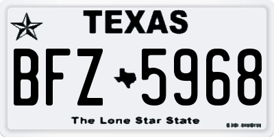 TX license plate BFZ5968