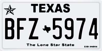 TX license plate BFZ5974