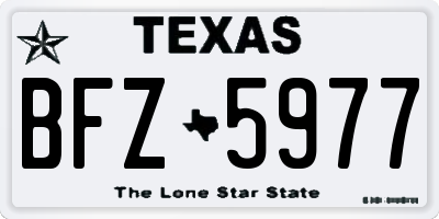 TX license plate BFZ5977