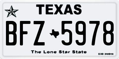 TX license plate BFZ5978