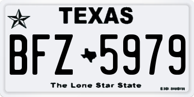 TX license plate BFZ5979