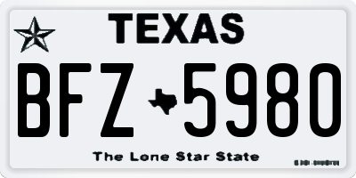 TX license plate BFZ5980