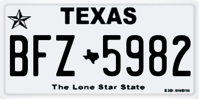 TX license plate BFZ5982