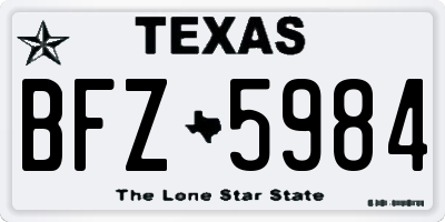 TX license plate BFZ5984