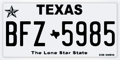 TX license plate BFZ5985