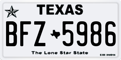 TX license plate BFZ5986