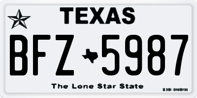 TX license plate BFZ5987