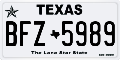 TX license plate BFZ5989