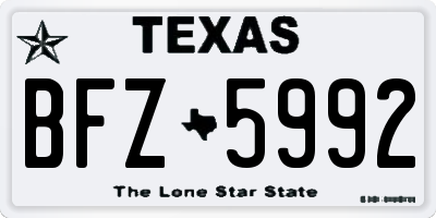 TX license plate BFZ5992