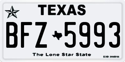 TX license plate BFZ5993