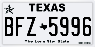TX license plate BFZ5996
