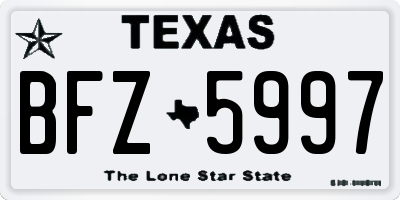 TX license plate BFZ5997