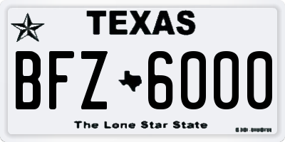 TX license plate BFZ6000