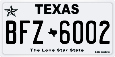 TX license plate BFZ6002