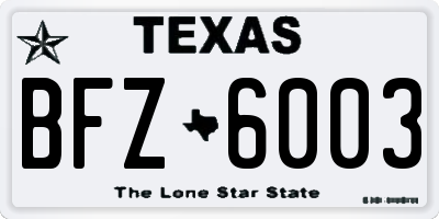 TX license plate BFZ6003