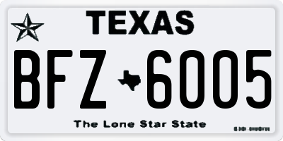TX license plate BFZ6005