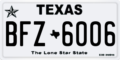 TX license plate BFZ6006