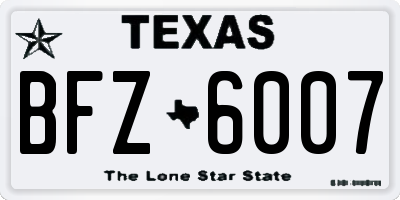 TX license plate BFZ6007