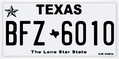 TX license plate BFZ6010