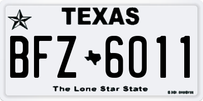 TX license plate BFZ6011