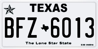 TX license plate BFZ6013