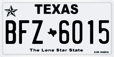 TX license plate BFZ6015