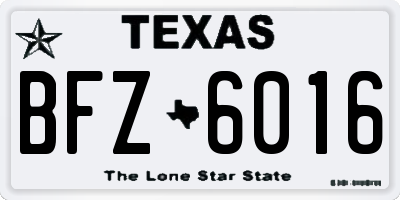 TX license plate BFZ6016