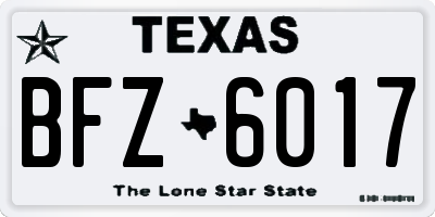 TX license plate BFZ6017