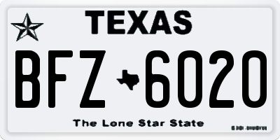 TX license plate BFZ6020