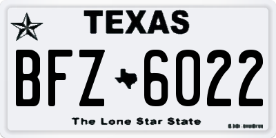 TX license plate BFZ6022